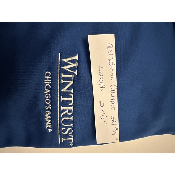 The North Face Men's Medium Chicago Sky Wintrust Bank Blue Quarter Zip - Picture 10 of 11